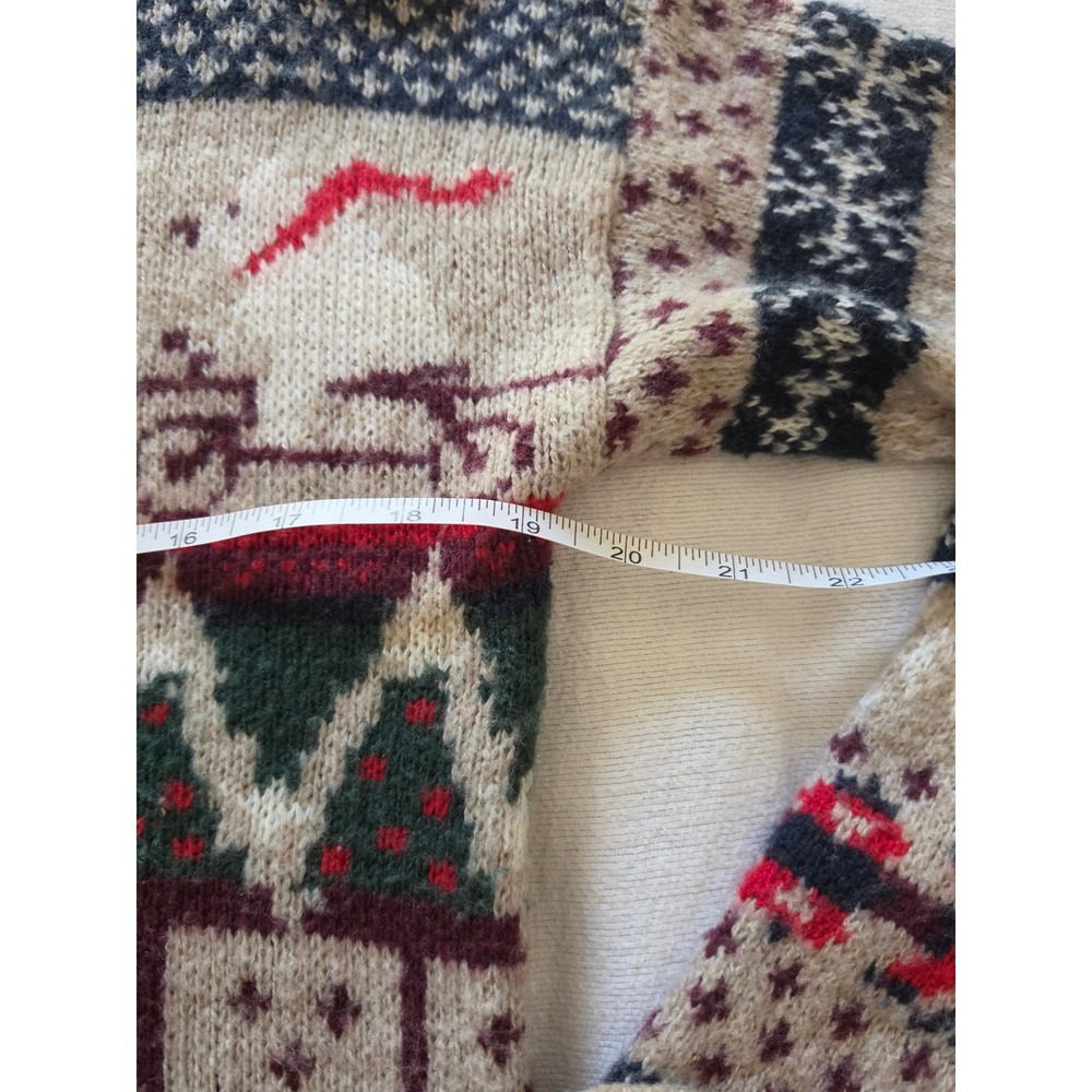 Abercrombie & Fitch Fair Isle Holiday Sweater Polar Bear Wool Blend Large 1R5743 - Picture 6 of 8